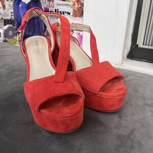 Kenneth Cole Women's Red Platform Sandals Heels